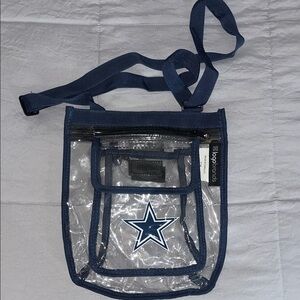 NFL Clear Messenger Bag with Navy Trim